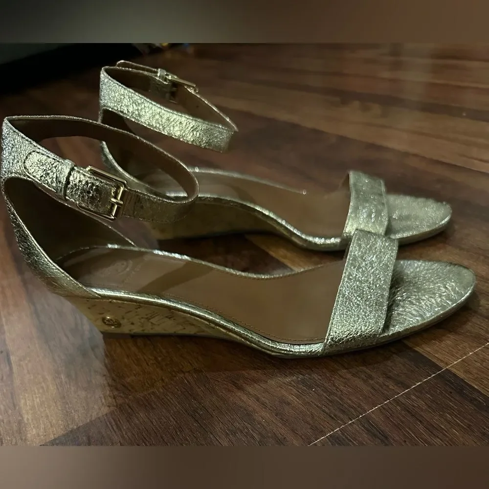 TORY BURCH Elegant Gold Ankle Strap Sandals SIZE 7.5